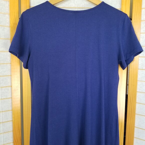 UNIQLO Blue Mini Dress Modal Cotton Blend Built-in Bra Size Large - Picture 5 of 10
